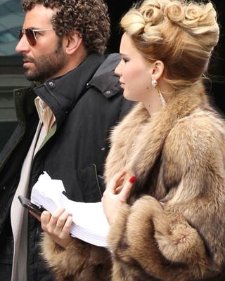 Jennifer Lawrence at David O. Russell Movie Set in Boston