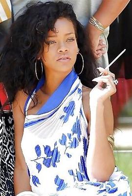 my favorable singer Rihanna her smoking fetish pics having cigar